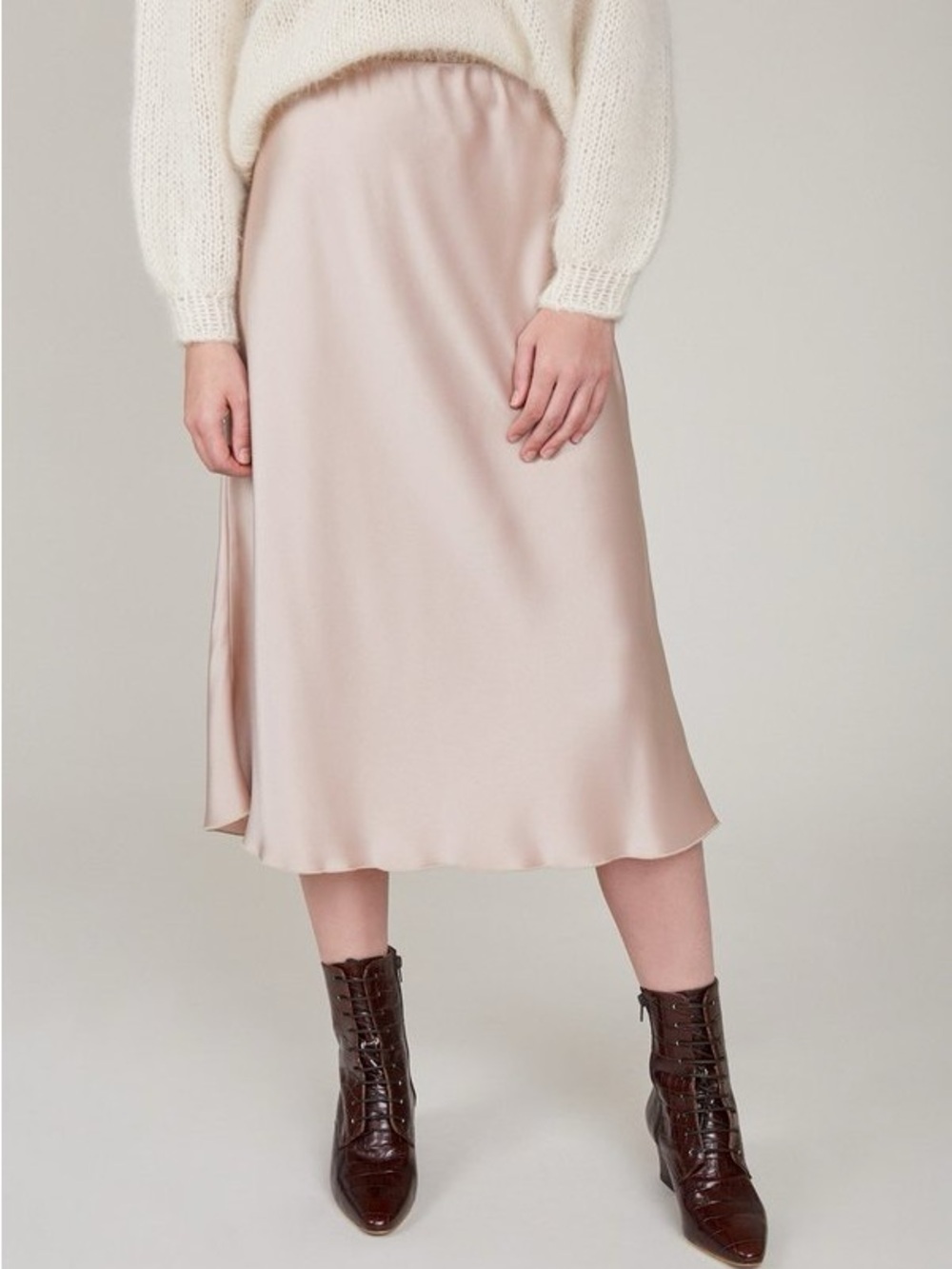 NANUSHKA
ZARINA SLIP SKIRT - HIMALAYAN SALT